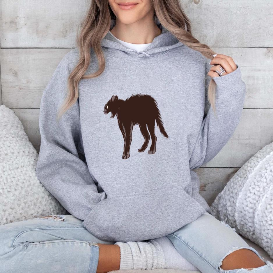 Black Cat Scared Hoodie