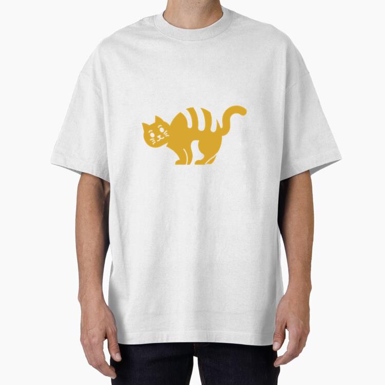 Cat Animal Cut Out Oversized T-Shirt