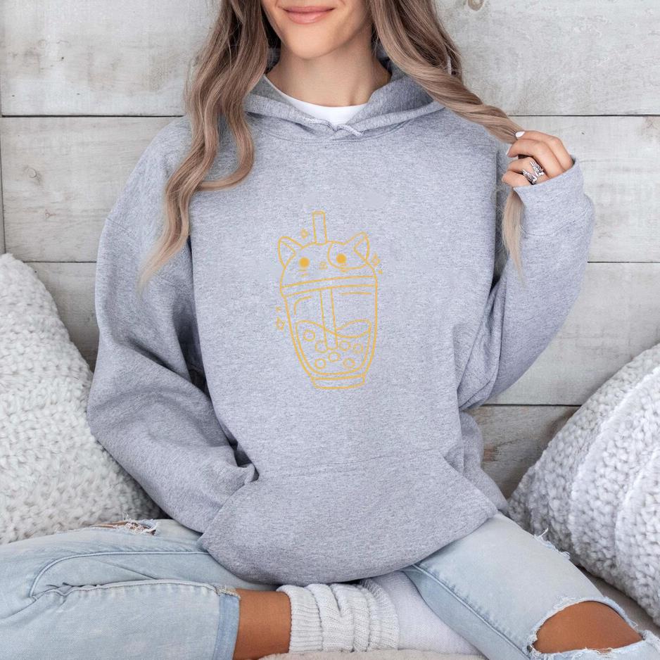 Cat Boba Tea Stroke Hoodie
