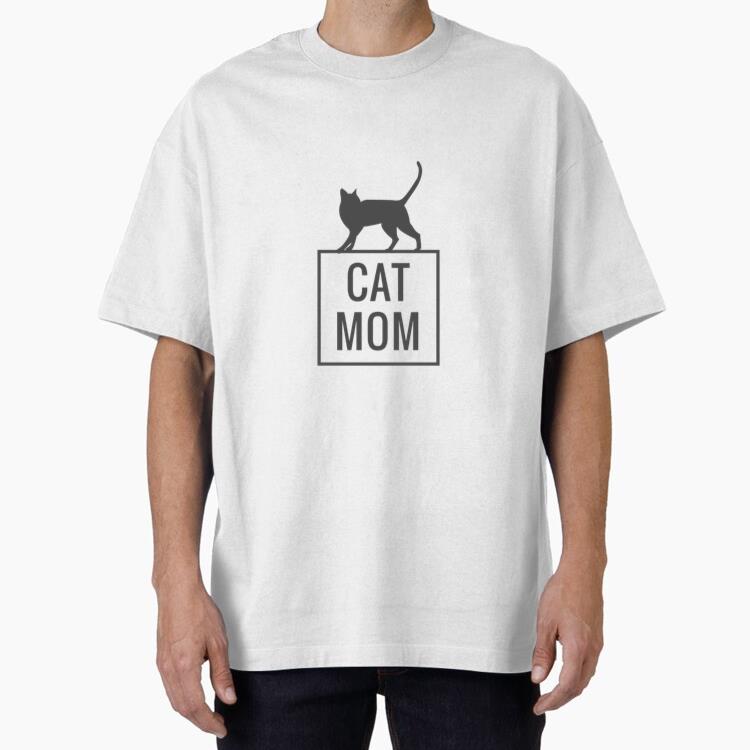 Cat Mom Silhouette Oversized T-Shirt