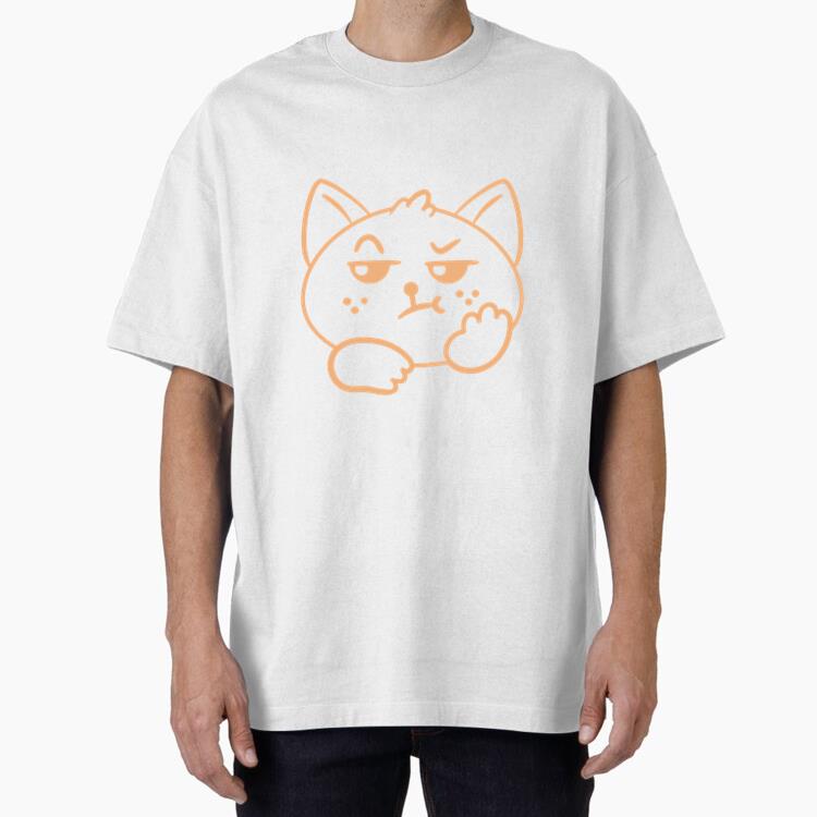 Cat With An Angry Expression On Its Face Oversized T-Shirt