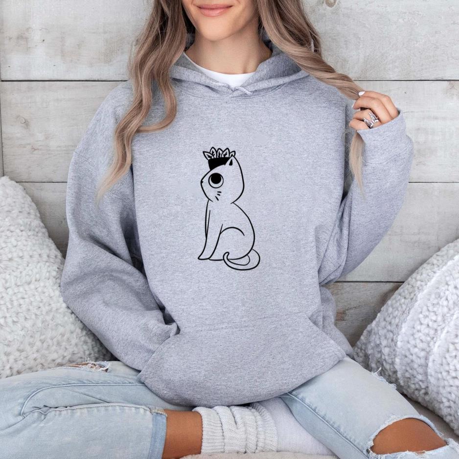Cat With Plant Crown Hoodie