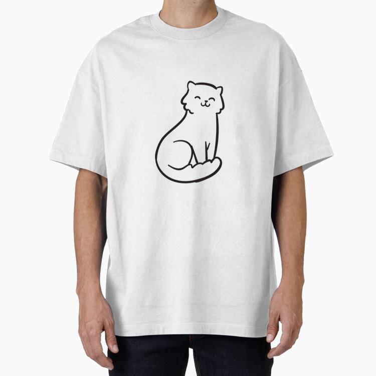 Cute Cat Stroke Oversized T-Shirt