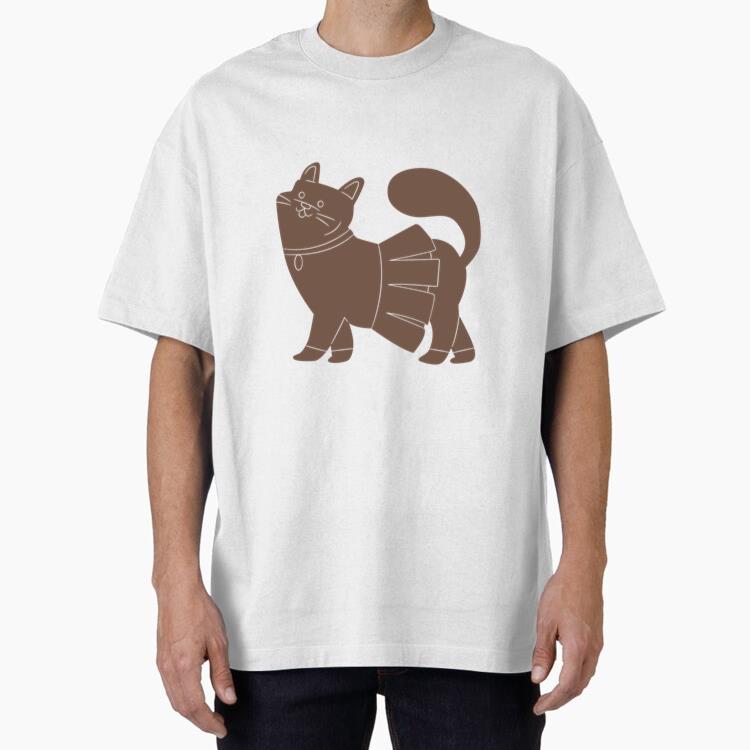 Cute Cat Wearing A Skirt Oversized T-Shirt