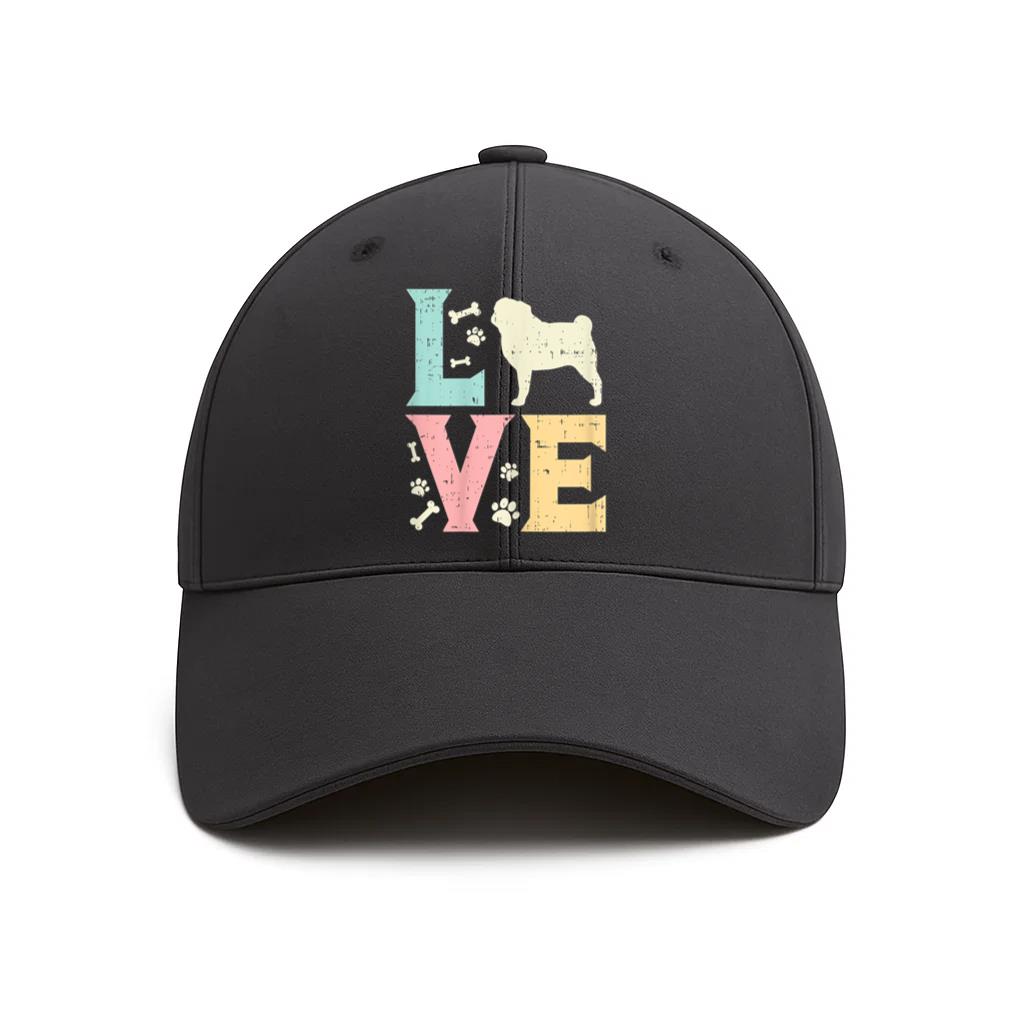 Love Pug Cute Dog Cap