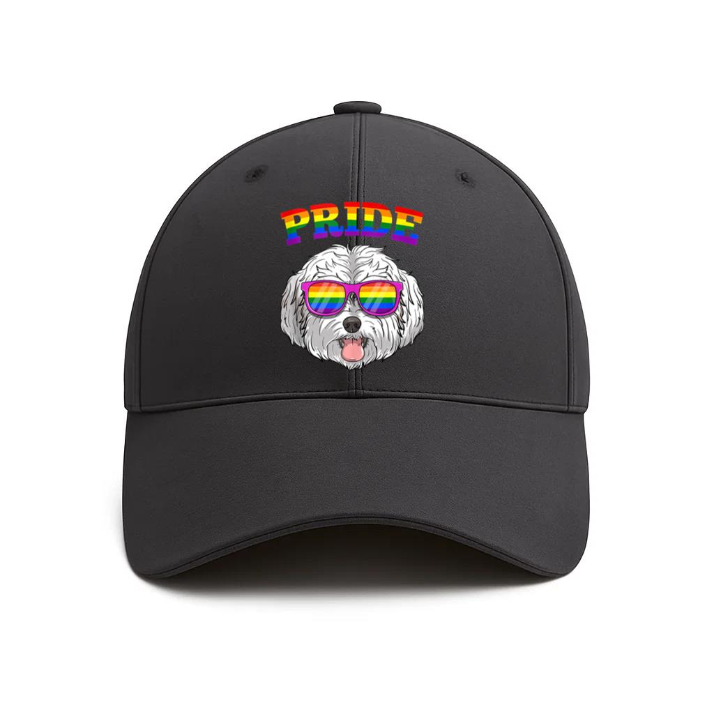 Maltese Dog Gay Pride Rainbow Cap