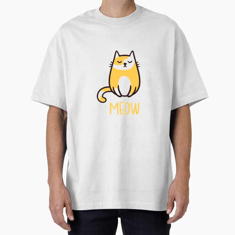Meow Sleepy Cat Oversized T-Shirt