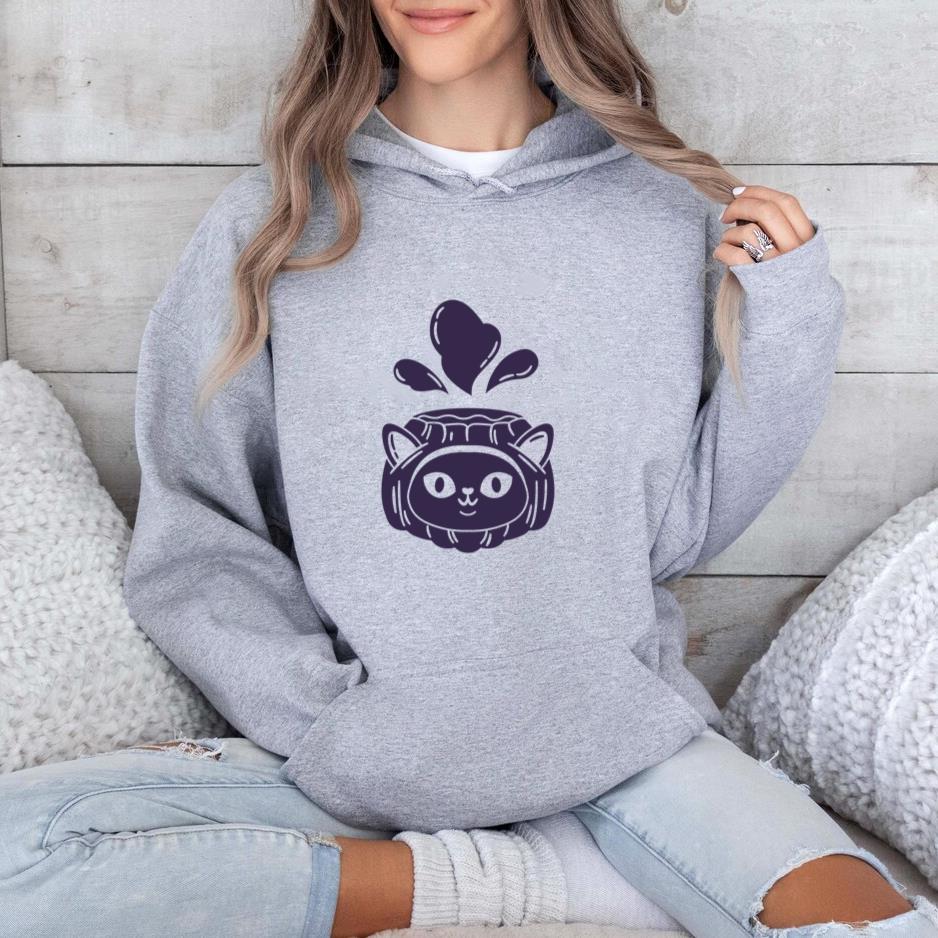 Purple Cat Pumpkin Hoodie