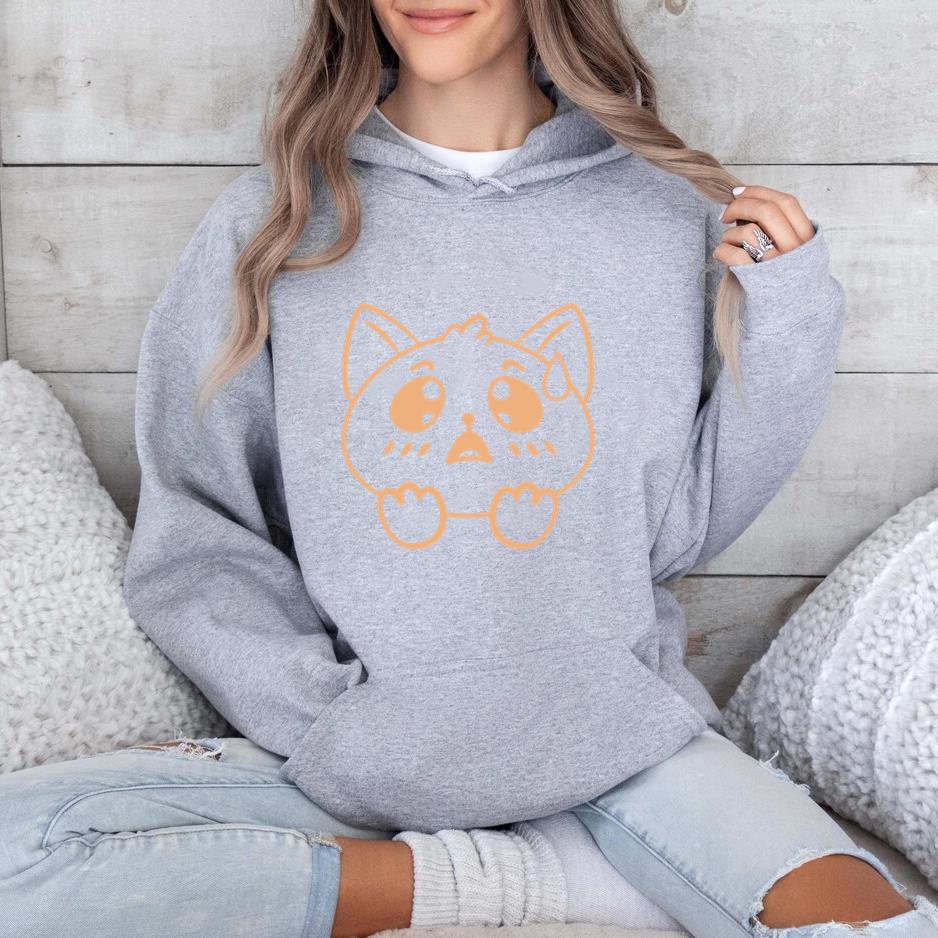 Sad Cat With Tears On Its Face Hoodie