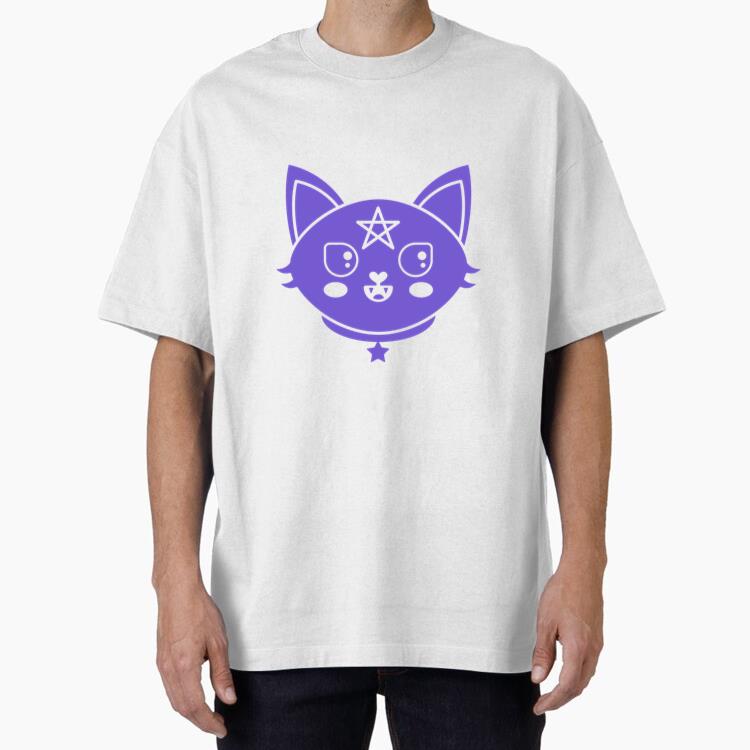 Satanic Cat With A Pentagram Kawaii Oversized T-Shirt
