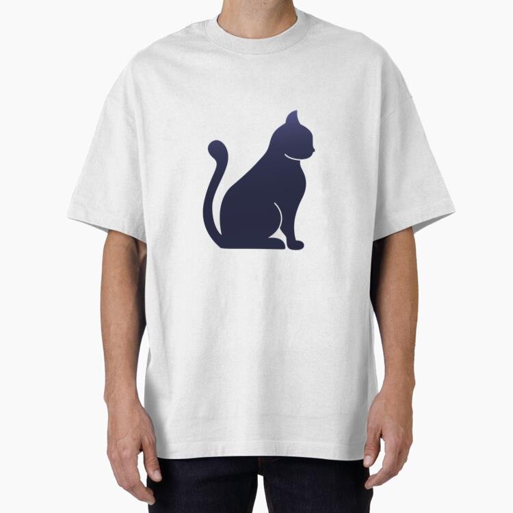 Silhouette Cat Cat Oversized T-Shirt
