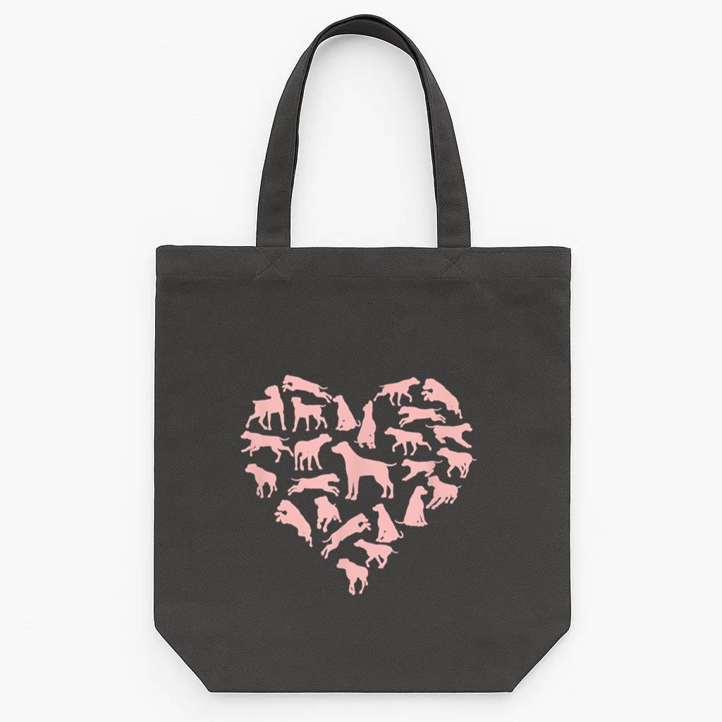 Valentines Day Dog Lover Vet Tech Heart Tote Canvas Bag