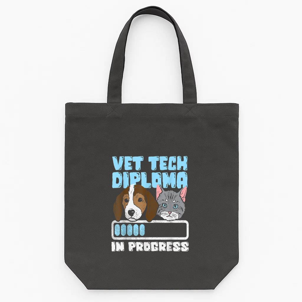 Vet Tech Diploma In Progress Cat And Dog Tote Canvas Bag