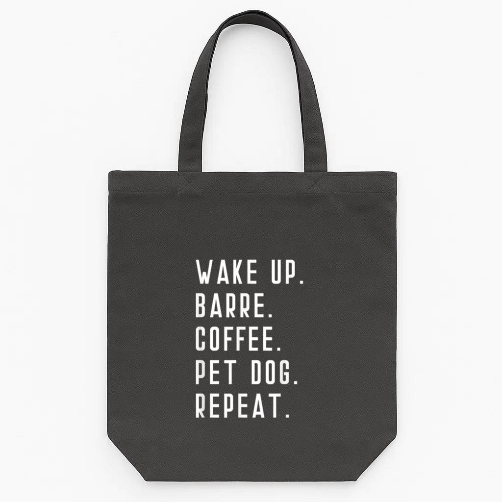 Wake Up Coffee Dog Tote Canvas Bag