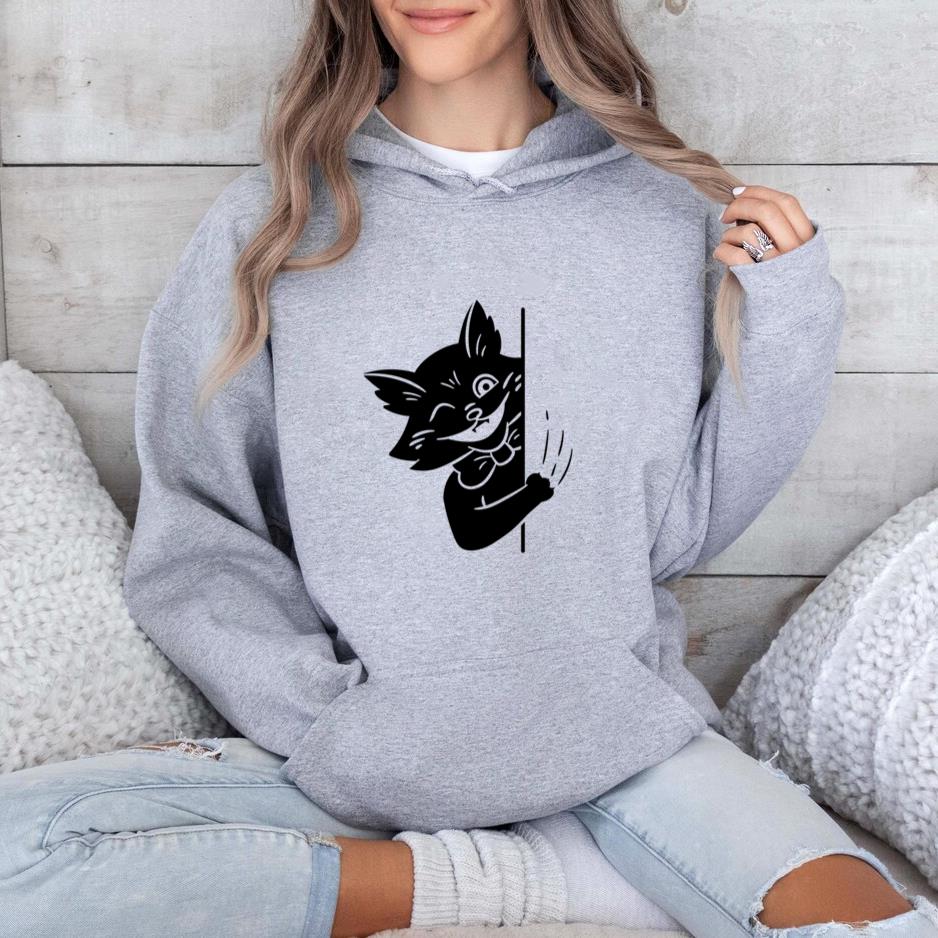 Winking Cat With Bowtie Hoodie